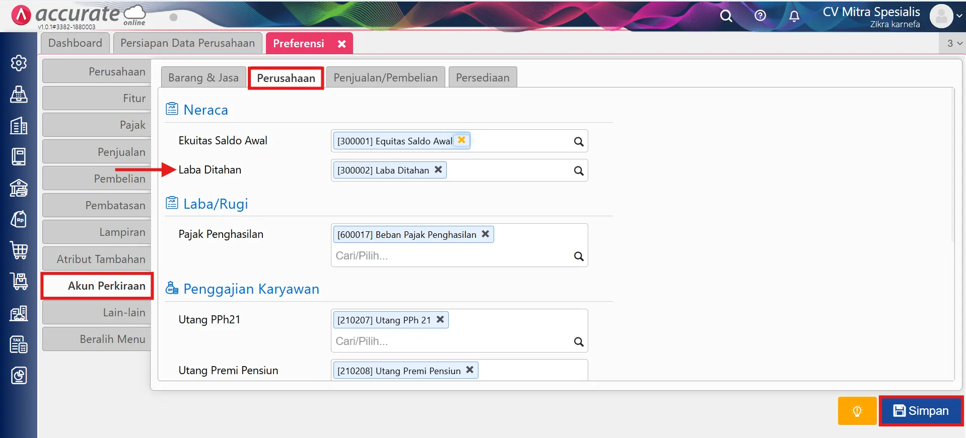 mencatat pembagian deviden
